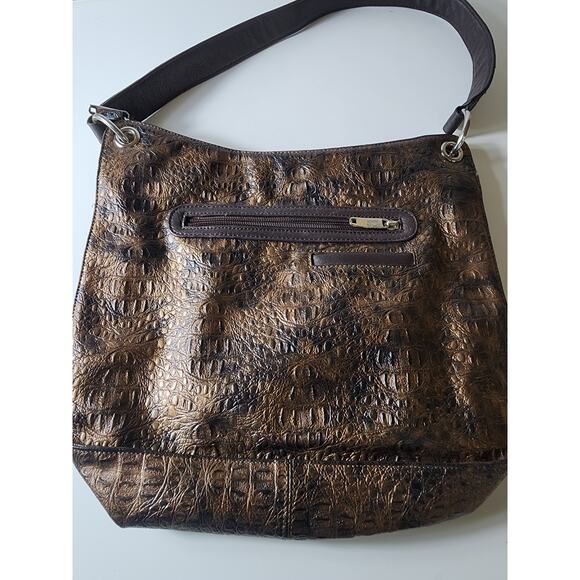 MC MARC CHANTEL Brown Leather Embossed Boho Western Hand Bag Shoulder Bag - Picture 2 of 8